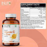 Inlife Natural Vitamin C Amla Extract with Zinc 60 Tablets