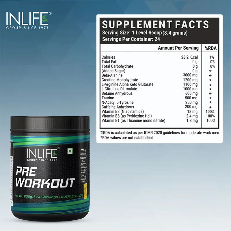 Inlife Pre-Workout Supplement | 200g