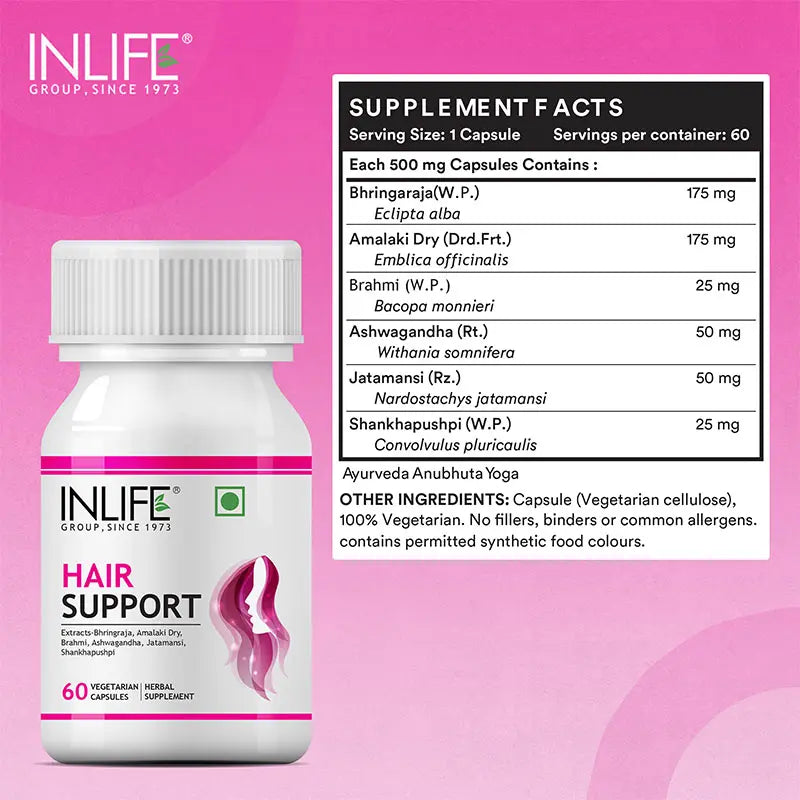 Inlife  Hair Support Supplement | 60 Veg. Capsules