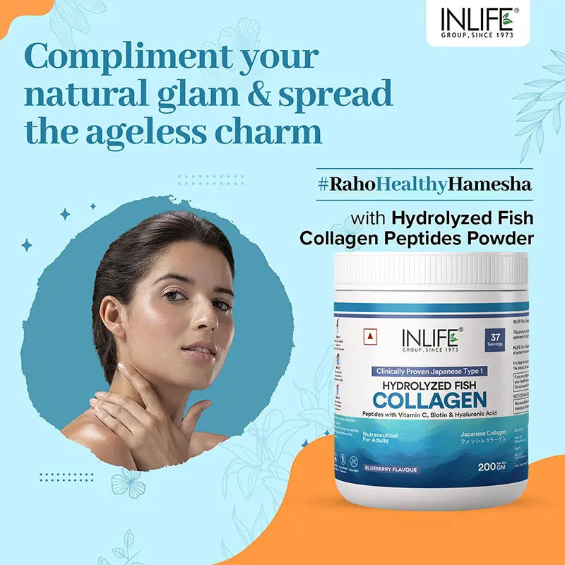 Inlife Japanese Marine Fish Collagen Supplements for Women & Men | Clinically Proven Ingredient | 200g Powder - 26