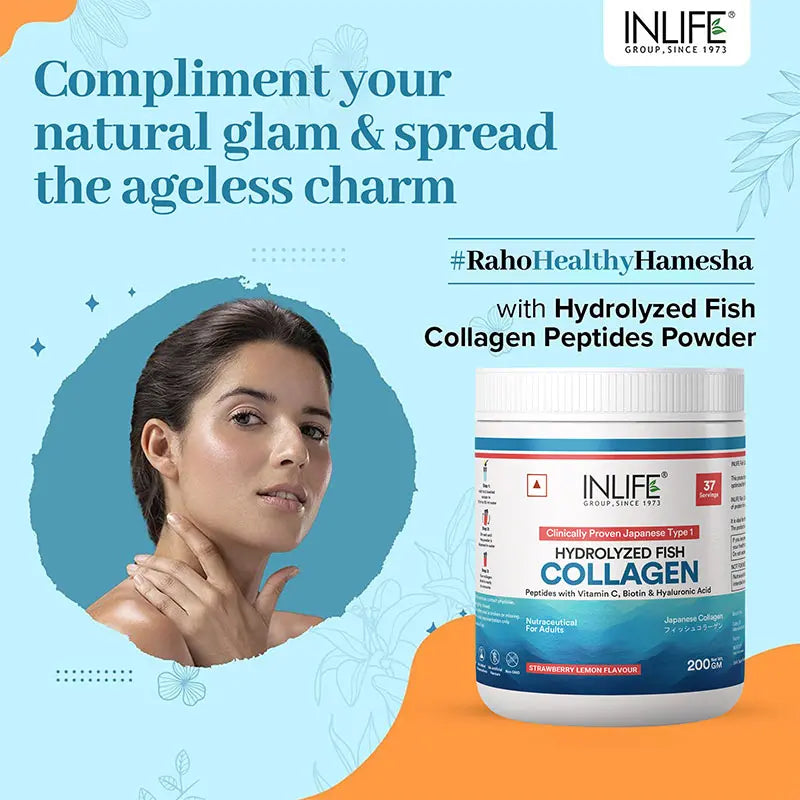 Inlife Japanese Marine Fish Collagen Supplements for Women & Men | Clinically Proven Ingredient | 200g Powder - 16